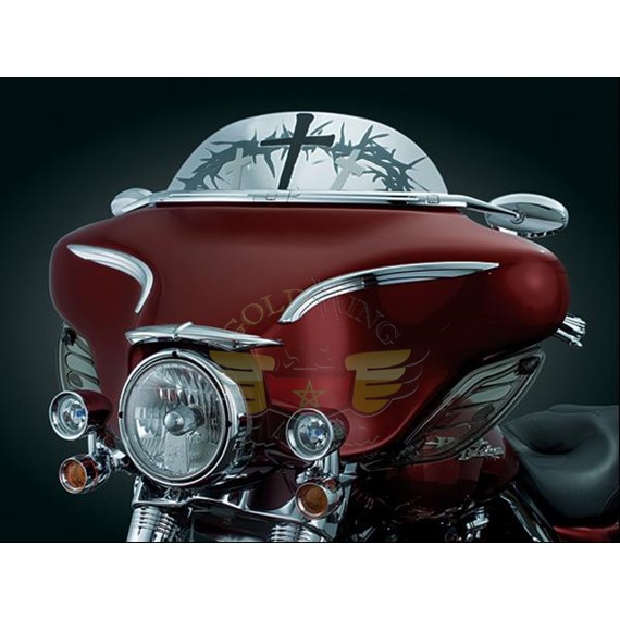 CROSSES & THORNS WINDSHIELD 6" FLHX/FLHT-CROSSES & THORNS WINDSHIELD 6" FLHX/FLHT