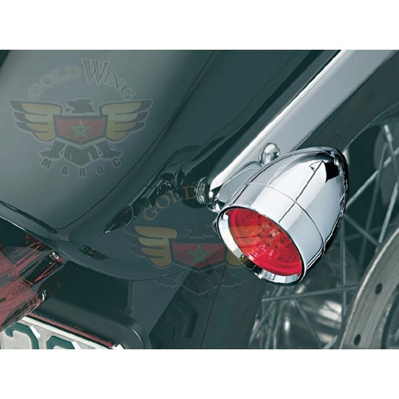 SMALL SILVER BULLET - FENDER MOUNT - RED LED REFLECTOR BULB