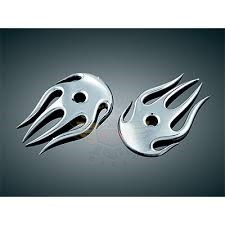 FLAME ACCENTS FOR STOCK H-D MIRRORS, CHR 1753