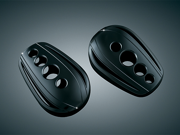 COVERS FOR STOCK H-D MIRRORS, BLACK 1756