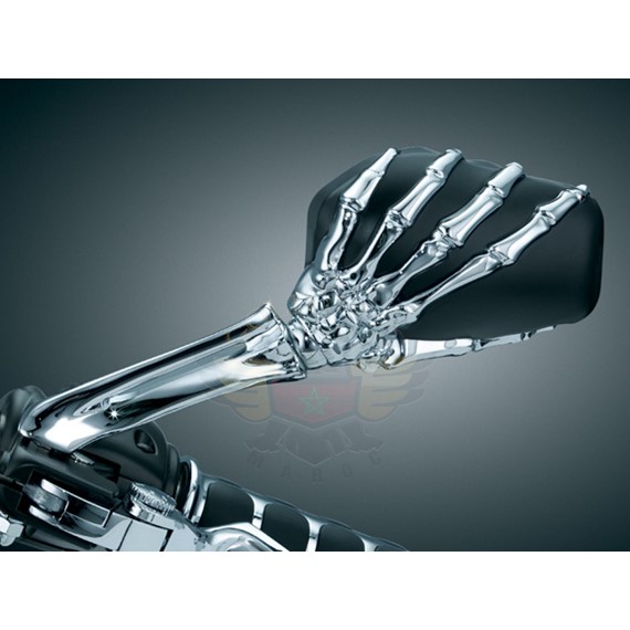 SKELETON HAND MIRRORS, BLK HEAD/CHR STEM-SKELETON HAND MIRRORS, BLK HEAD/CHR STEM