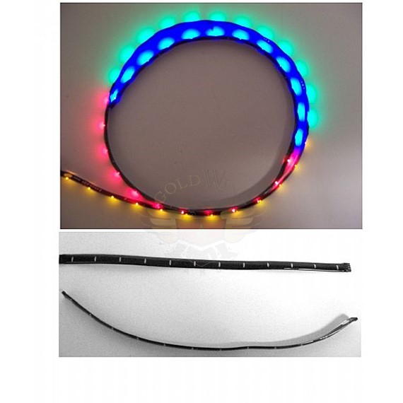Flexible Amber LED Strip Light 12" Black Housing  