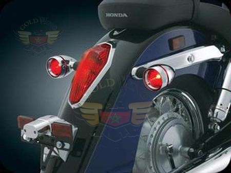 DEEP DISH BEZELS WITH RED LENSES FOR METRIC CRUISERS