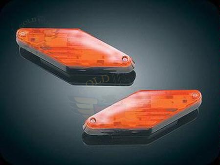 PAIR DIAMOND HOUSING W/RED LENSES