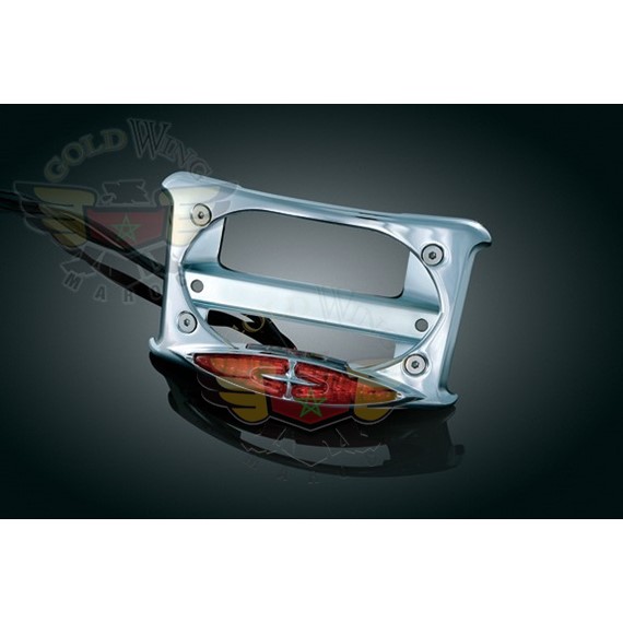 CURVED LAYDOWN LIGHTED LICENSE PLATE FRAME WITH LED RUN-BRAKE ACCENT LIGHT 3137