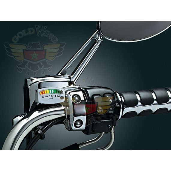 LED BATTERY GAUGE CHROME      