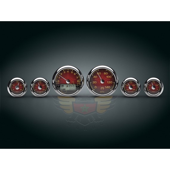 MEDALLION GAUGE KIT, CLASSIC RED, 04-UP-MEDALLION GAUGE KIT, CLASSIC RED, 04-UP