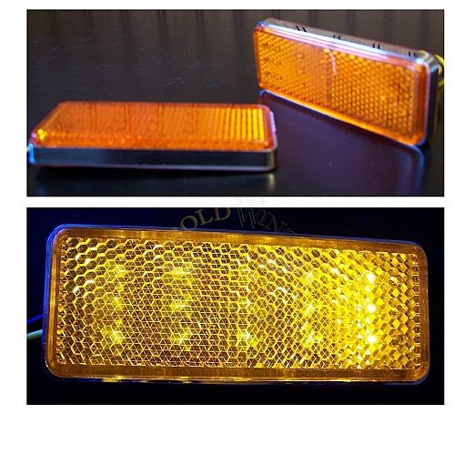 Amber LED Lighted Reflector 