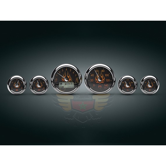 MEDALLION GAUGE KIT, FLAMES,96-03 BAGGER-MEDALLION GAUGE KIT, FLAMES,96-03 BAGGER
