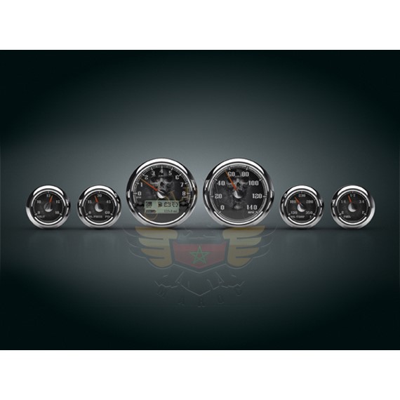 MEDALLION GAUGE KIT, SKULLS,96-03 BAGGER-MEDALLION GAUGE KIT, SKULLS,96-03 BAGGER