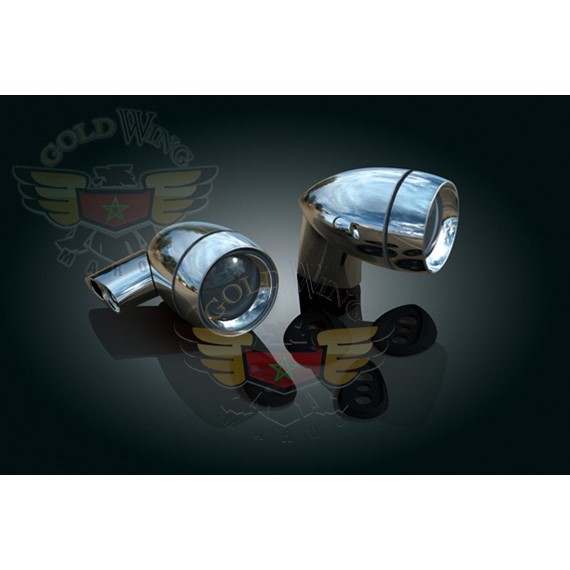 UNIVERSAL REAR TURN SIGNAL, 2 CIRCUIT RED, SMOKE LENS