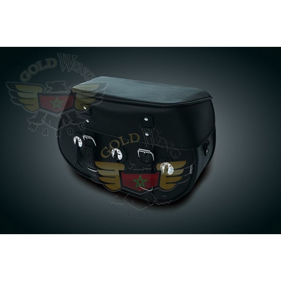 HARDMOUNT SADDLEBAGS W/CONCHOS & NO STUDS FOR USE W/QCK DETACHABLE BRACKETS