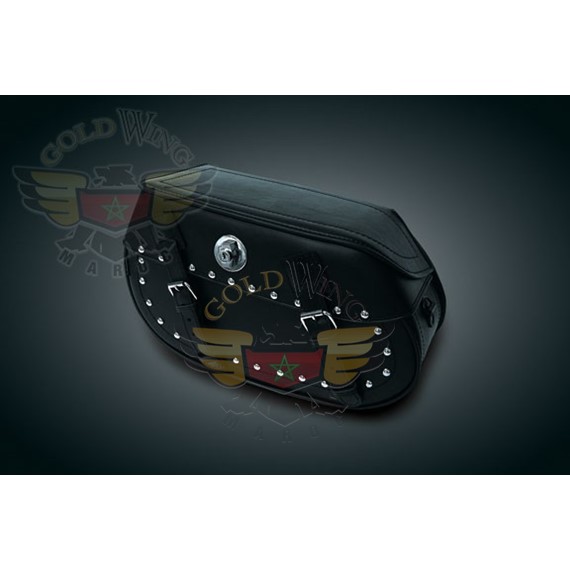 HARDMOUNT SADDLEBAGS W/LOCKING LIDS & STUDS FOR USE W/QCK DETACHABLE BRACKETS