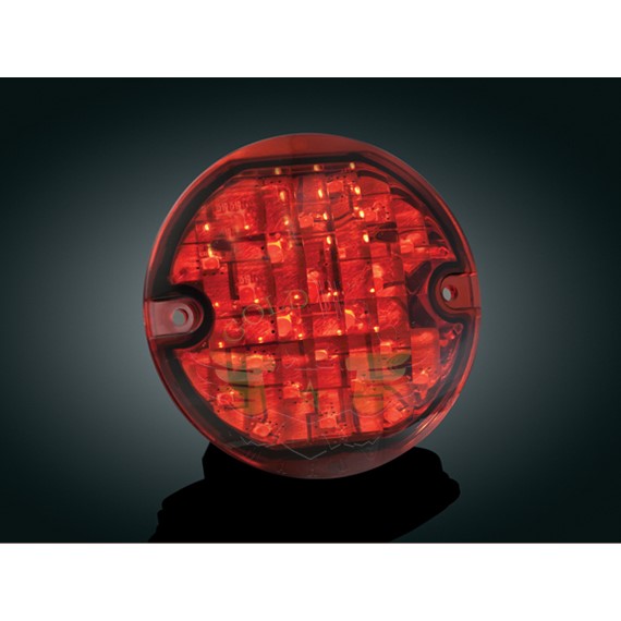 3-1/4 FLAT PANACEA TURN SIGNAL, RED LENS-3-1/4 FLAT PANACEA TURN SIGNAL, RED LENS