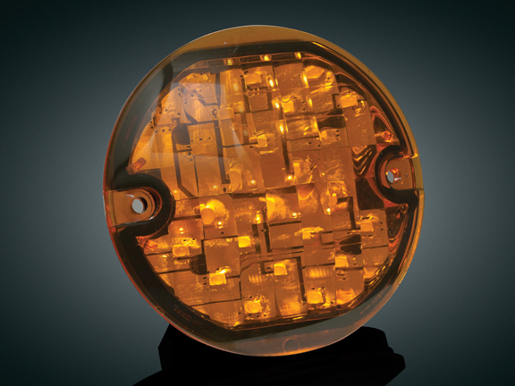 3-1/4 FLAT LED FRONT T-SIG., AMBER LENS