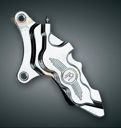 CHROME FRONT R.H. 6 PISTON CALIPER, 