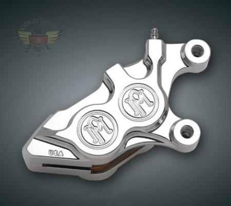 CHROME FRONT R.H. 4 PISTON CALIPER, '08 &  UP FLH TOURING