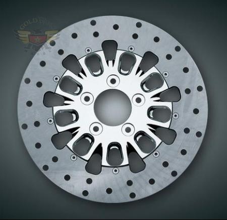 DOMINO CHROME REAR ROTOR, '08 & UP FLH MODELS