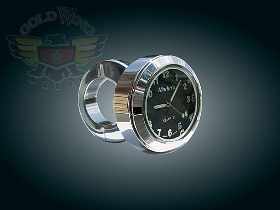 MARLIN'S HANDLEBAR CLOCK, BLACK FACE
