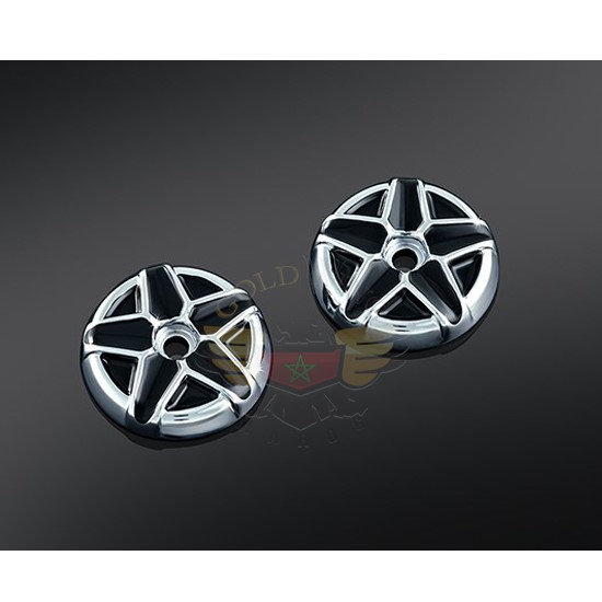 FIVE-SPOKE END CAPS F/KINETIC GRIPS CHROME 6356