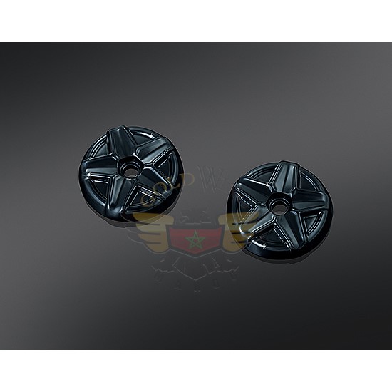 FIVE-SPOKE END CAPS F/KINETIC GRIPS GLOSS BLACK 6357