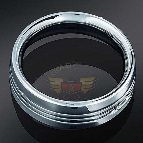 CHROME HEADLAMP TRIM RING 7" FOR 