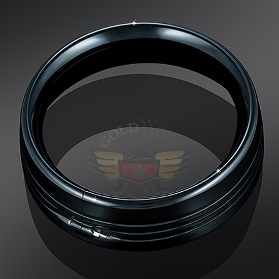 BLACK HEADLAMP TRIM RING, 7" FOR 