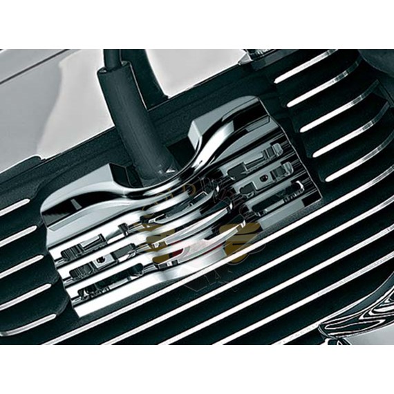 LOTTED SPARK PLUG COVERS, TOURING, CHRM-LOTTED SPARK PLUG COVERS, TOURING, CHRM