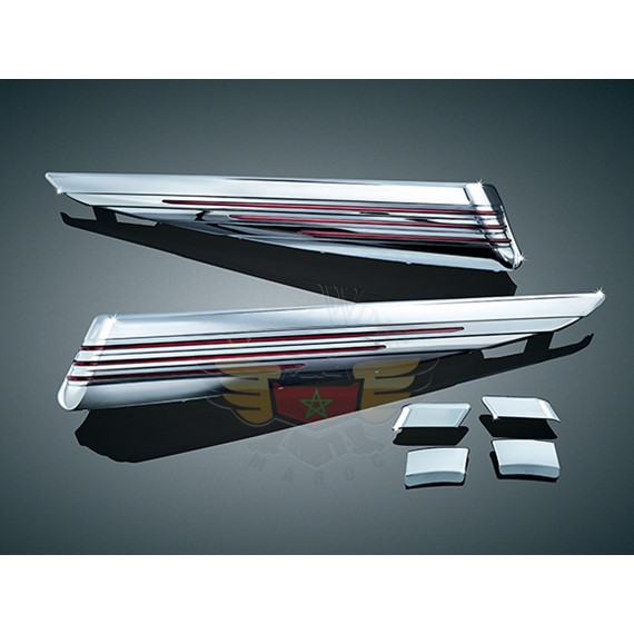 L.E.D. SADDLEBAG EXTENSIONS, CHROME/RED 7272