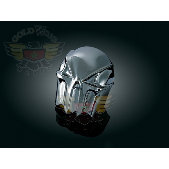 BLACK CHROME SKULL HORN COVER