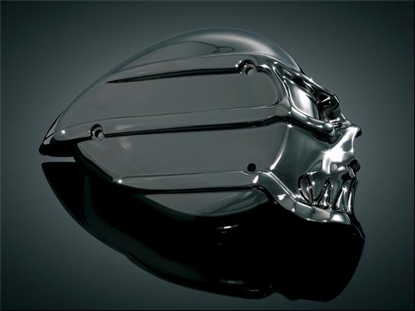 BLACK CHROME SKULL A/C COVER FOR S &S