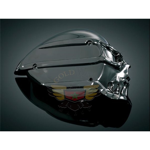 BLACK CHROME SKULL A/C COVER FOR S &S-BLACK CHROME SKULL A/C COVER FOR S &S