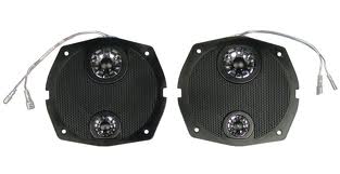 REPL HAR CLASSIC SPKR GRILL SET W/CHROME T/M