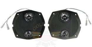 REPL HAR CLASSIC SPKR GRILL SET W/CHROME T/M HCRG-GTMC