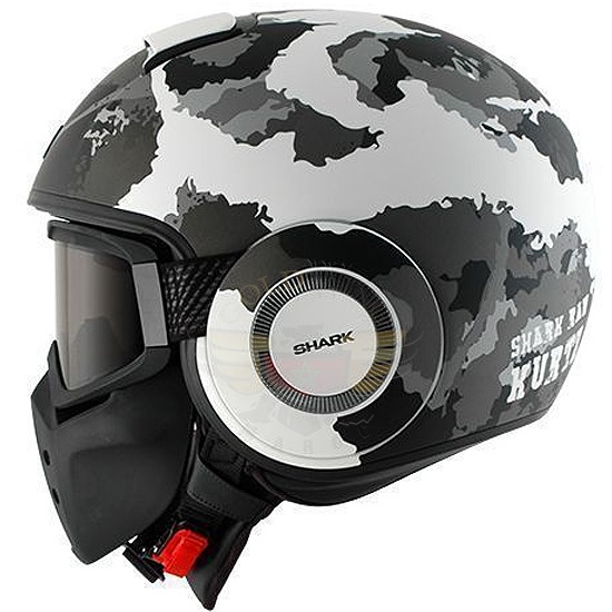 Casque SHARK RAW KURTZ Mat White Silver Antrac HE3027EWSAL