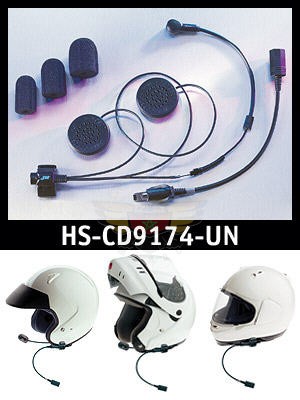 J & M Double écouteur de Mode pour la plupart de open-face/flip-front/full-face casques de style HS-CD9174-UN